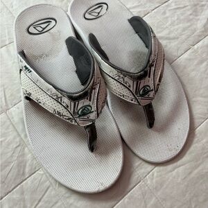 Reef White and Black Flip Flops